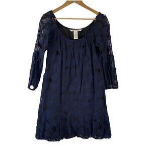 Diane von Furstenberg Madis Embroidered Cutout Babydoll Dress